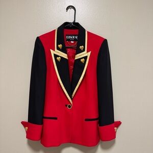 Vintage Criscione NY Red and Black Blazer
